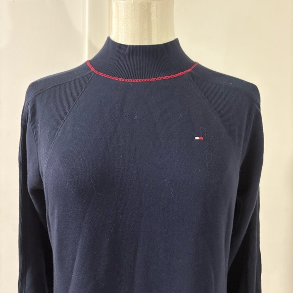 Tommy Hilfiger Women's Mock Turtle Neck Dress Dark Blue Navy Size XS Ultra Soft - Picture 4 of 9